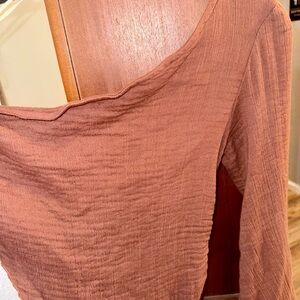 Free People Brown one arm shirt